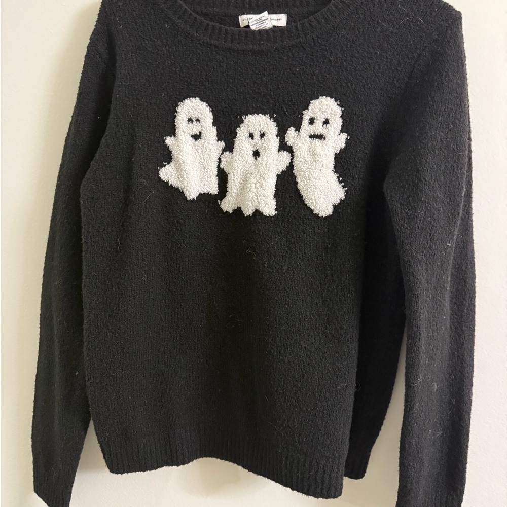 Black Sweater with Ghost Design